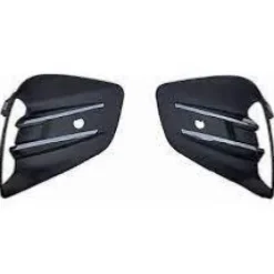 Kit Grilles de calandre droite et gauche pour RENAULT CLIO V phase 1 2019-2023, moulures chromée, trous radar + supports, noires gaufrées, Neuves