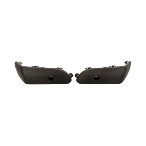 Kit moulures droit et gauche pare chocs arrière pour RENAULT TWINGO II phase 1, 2007-2011, trous radar, noirs, Neufs