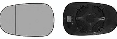 Miroir Glace rétroviseur gauche pour RENAULT SCENIC I ph.1 1996-1999 dégivrant, asphérique à clipser
