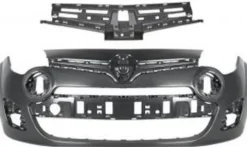 Pare chocs avant pour RENAULT TWINGO II phase 2 de 2012 à 2014, avec support de grille, Noir à apprêter