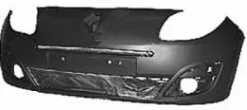 Pare chocs avant pour RENAULT TWINGO II phase 1, 2007-2011 (Basic), trous feux antibrouillard, noir