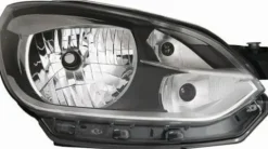 Phare avant droit électrique pour VOLKSWAGEN UP 2012 à 2016, H4, fond noir, bord chromé, Neuf