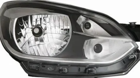 Phare avant droit électrique pour VOLKSWAGEN UP 2012 à 2016, H4, fond noir, bord chromé, Neuf
