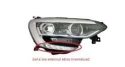 Phare avant droit pour RENAULT MEGANE IV 2016-2020, H7+H7, avec feu diurne FULL LED, fond noir, Neuf