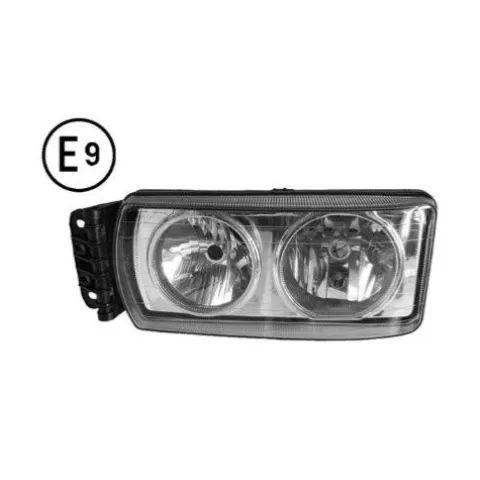 Phare avant gauche pour IVECO EUROCARGO TECTOR MY2008 75-120 depuis 2012, électrique, sans moteur, sans ampoule (H7-H7-W5W), homologué E9, Neuf