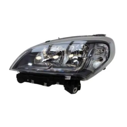 Phare gauche pour FIAT DOBLO II phase 2 2015-2022, H7-H7-WY21W-W21W, avec moteur, électrique, bord noir, Mod. 2018>, Neuf