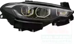 Phare optique à LED avant droit H7+H15 pour FIAT TIPO II phase 1, 2015-2020, fond noir, corniche chromé, MAGNETI MARELLI, neuf