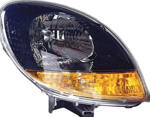 Phare Optique avant droit pour RENAULT KANGOO I phase 2 2003-2007, H4, noir, feu clignotant orange, Neuf