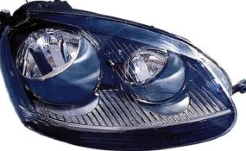 Phare Optique avant droit pour VOLKSWAGEN GOLF V 2003-2008, H7+H7, fond noir, Neuf