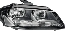 Phare Optique avant droit pour AUDI A3 II ph.3 (3 portes) 2008-2012, H7+H7, noir, Neuf