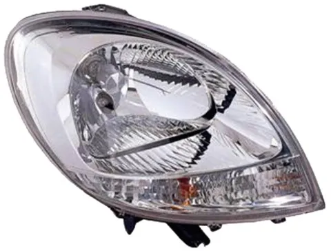 Phare Optique avant droit pour NISSAN KUBISTAR 2003-2010, H4, chromé, feu clignotant blanc, Neuf