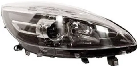 Phare Optique avant droit pour RENAULT SCENIC III phase 2, 2012-2013, H7+H7, fond noir, Neuf