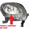 Phare Optique avant droit pour SMART FORFOUR 2014-2019, mod. BASE LINE, H4, feu diurne LED, Neuf