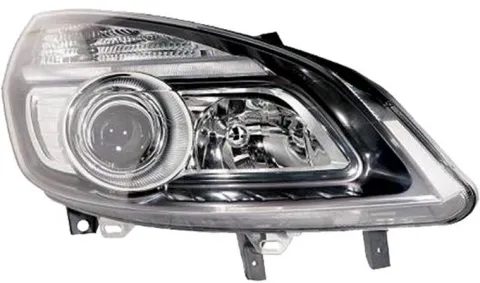 Phare Optique avant droit pour RENAULT SCENIC II phase 2, 2006-2009, H7+H1, fond noir, Neuf