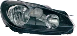 Phare Optique avant droit pour VOLKSWAGEN GOLF VI 2008-2012, H7+H15, fond noir, Neuf