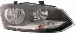 Phare Optique avant droit pour VOLKSWAGEN POLO V ph.1, 2009-2014, H7+H7, feu clignotant (type Hella)