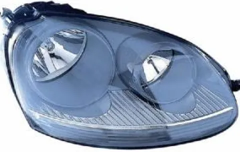 Phare Optique avant droit pour VOLKSWAGEN GOLF V 2003-2008, H7+H7, fond gris, Neuf