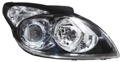 Phare Optique avant droit pour HYUNDAI i30 I phase 2 2010-2012, H7+H1, corps noir, Neuf