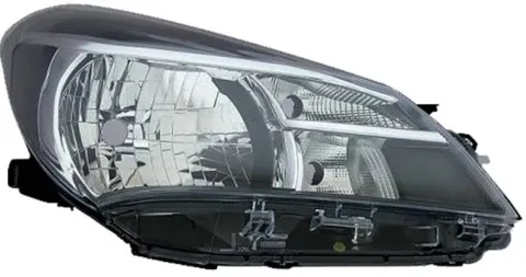 Phare Optique avant droit pour TOYOTA YARIS III phase 2, 2014-2016, H4, fond noir, Neuf