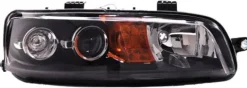 Phare Optique avant droit pour FIAT PUNTO II phase 1, 2001-2003, H1+H1+H3, électrique, fond noir