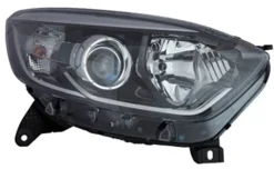 Phare Optique avant droit pour RENAULT CAPTUR, 2017-2019, H1+H1, corps noir et profil chromé, Neuf