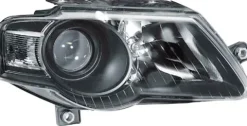 Phare Optique avant droit pour VOLKSWAGEN PASSAT B6 2005-2010, H7+H7, Corps Noir, adap. Hella, Neuf