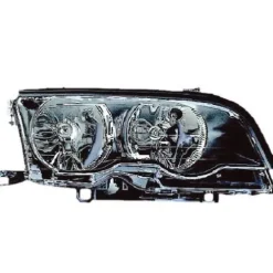 Phare optique avant droit pour BMW Serie 3 E46 COUPÉ, 2001-2003, H7+H7, noir, Mod. 2 portes, Neuf