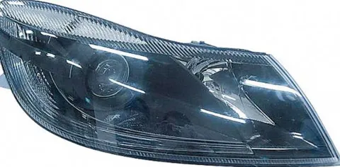 Phare Optique avant droit pour SKODA OCTAVIA II ph. 2 2009-2013, H7+H1, Corps noir, Neuf