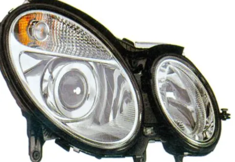 Phare Optique avant droit électrique pour MERCEDES CLASSE E (W211) de 2002 à 2006, H7+H7, Neuf