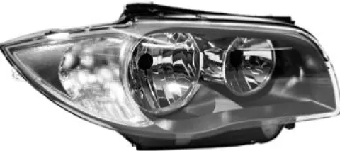 Phare Optique avant droit gris foncé pour BMW SERIE 1 E87N, 2010-2011, H7+H7, Neuf