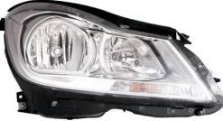 Phare Optique avant droit pour MERCEDES (W204) CLASSE C ph. 2 2011-2014, H7+H7, Corps chromé