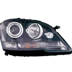 Phare optique avant droit H7+H7 pour MERCEDES CLASSE ML Phase 2, 2008-2011 (W164), corps noir, neuf