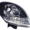 Phare Optique avant droit pour RENAULT KANGOO I phase 2, 2003-2007, H4, noir, feu clignotant blanc