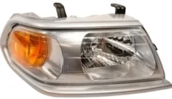 Phare optique avant droit électrique pour MITSUBISHI PAJERO SPORT 1999-2004, H4, sans moteur, gris, bord chromé, Neuf