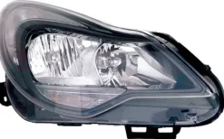 Phare Optique avant droit pour OPEL CORSA D phase 2, 2011-2014, H1+H7, fond noir, Neuf