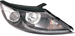 Phare Optique avant droit pour KIA SPORTAGE 2010 à 2014, H7+H7, fond noir, Feu de jour led, Neuf