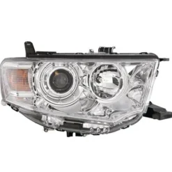 Phare optique avant droit pour MITSUBISHI L200 IV phase 2, 2010-2014, corps chromé, H11+HB3, Neuf