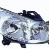 Phare Optique avant droit pour PEUGEOT 207 Sport phase 1, 2006-2009, H7+H1, avec moteur, chromé, Neuf