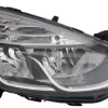 Phare Optique avant droit pour RENAULT CLIO IV phase 1, 2012-2016, H7+H1, fond noir, contour chromé