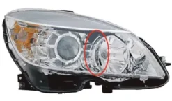 Phare Optique avant droit électrique pour MERCEDES (W204) CLASSE C ph. 1 2007-2011, H7+H7, Neuf