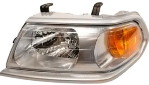 Phare optique avant gauche électrique pour MITSUBISHI PAJERO SPORT 1999-2004, H4, sans moteur, gris, bord chromé, Neuf