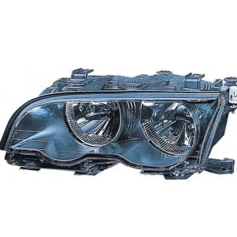 Phare optique avant gauche pour BMW Serie 3 E46 COUPÉ, 2001-2003, H7+H7, noir, Neuf