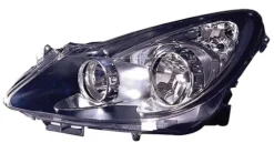 Phare Optique avant gauche pour OPEL CORSA D phase 1, 2006-2010, H7+H1, fond noir, (modèle OPC)
