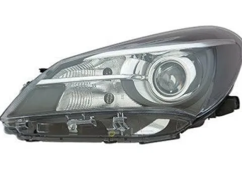 Phare Optique avant gauche pour TOYOTA YARIS III phase 2, 2014-2016, HIR 2, réglage électrique, fond noir, Neuf