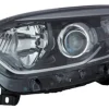 Phare Optique avant gauche pour RENAULT CAPTUR, 2017-2019, H1+H1, corps noir profil chromé, Neuf