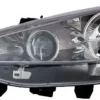Phare Optique avant gauche pour PEUGEOT 207+, 2012-2014, H7+H7+H1, avec moteur, noir, Neuf