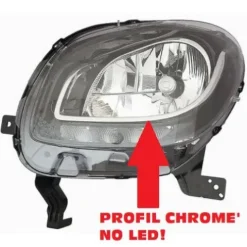 Phare Optique avant gauche pour SMART FORFOUR 2014-2019, H4, feu diurne LED, Neuf