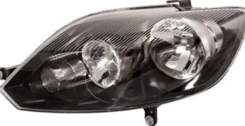 Phare Optique avant gauche pour VOLKSWAGEN GOLF PLUS phase 2, 2009-2014, H7+H15, noir, Neuf