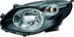 Phare Optique avant gauche pour RENAULT TWINGO II phase 1, 2007-2011, H4, fond noir, Neuf
