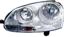 Phare Optique avant gauche pour VOLKSWAGEN GOLF V 2003-2008, H7+H7, fond chromé, Neuf